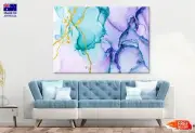 Pink Blue & Gold Lines Abstract Wall Canvas Home Decor Australian Made Quality
