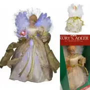 Kurt Adler￼ Angel Fiber Optic Light Up Christmas Tree Topper NIB Ivory Gold NIB