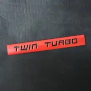 1x Matte TWIN TURBO Red Metal Sticker Emblem Decal Badge Diesel Motors V6 Luxury (for: Peugeot)