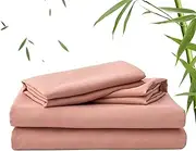 LINENOVA 2000TC Bamboo Bed Sheets Queen – Ultra Soft 4 Piece Sheet Set, Deep Pocket 40cm, Natural Breathable & Sweat-Wicking, Ideal for Hot Sleepers (Dusty Pink)