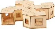 Wooden Hamster Tunnel Maze Small Pet Labyrinth Activity for Hamsters Gerbils and Chinchillas Encourages Exercise and Agility Safe and Easy to Clean Hideout