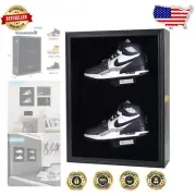 Stylish Wall Mount Shoe Display Case with Adjustable Racks - 98% UV Shielding
