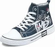[WELRUNG] Unisex’s High Top Canvas Sneakers Lace Up Classic Casual Walking Shoes