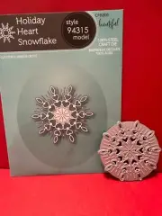 Memory Box 100% Steel Holiday Heart Snowflake Cutting Die- 94315