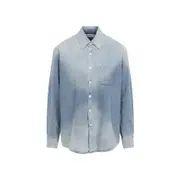 [Our Legacy] Our Legacy-Cris Wash Blue Organic Cotton Above Shirt-Uomo 50 IT