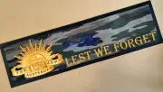 ANZAC AUSTRALIAN ARMY RISING SUN RUBBER BACKED BAR MAT RUNNER CAMOUFLAGE