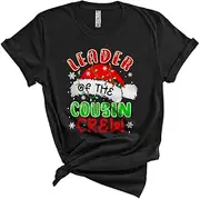 [Generic] Leader of The Cousin Crew, Lovely Merry Christmas Santa Lover, X-mas Family Pajama Group Unisex T-Shirt