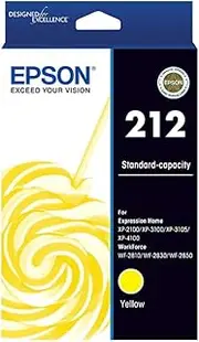Epson 212 - Std Capacity - Yellow Ink Cartridge for XP-2100, XP-3100, XP-4100, WF-2810, WF-2830, WF-2850, Single Pack, C13T02R492