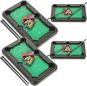 SUPVOX 4sets Mini Pool Table Set Tabletop Billiard Game for Boys and Girls Adults Lightweight Portable Design Fun Family Entertainment for Gatherings and Leisure Activities