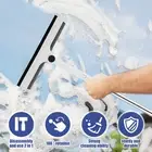 53 Inch Window Cleaner Squeegee 2-in-1 Squeegee and Scrubber with BauyG