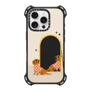 iPhone 16 Pro Bounce Case MagSafe Compatible Checkered Dachshund Mirror