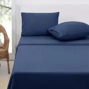 Polar Fleece Sheet Set Queen 36cm Wall Midnight Blue