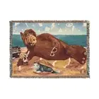 Retro Beach Vibes ALF Woven Blanket -80s Alien Life Form with Cat Sandwich Throw