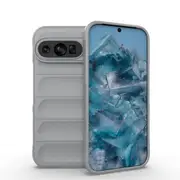 For Google Pixel 9 5G Case, Wavy Durable TPU Flannel Cover, Grey