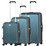 Volair Vmax Hardside 3 Piece EXP Spinner Suitcase Set Steel Blue
