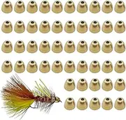jopiuieo Fly Head Beads | Slotted Cone Head Brass 50pieces Conehead Beads | Copper Tying Beads Sink Deeper 3 Sizes Fly Tying Materials for Tube Fly