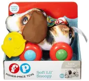 Fisher-Price Soft Lil' Snoopy (DFP23) Cute Soft Pull Along Puppy 3M+ Toddler