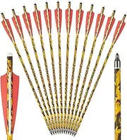 TOPARCHERY Carbon Crossbow Bolts 20 Inch Hunting Archery Arrows with 4" Vanes Replaced Arrowhead Tip