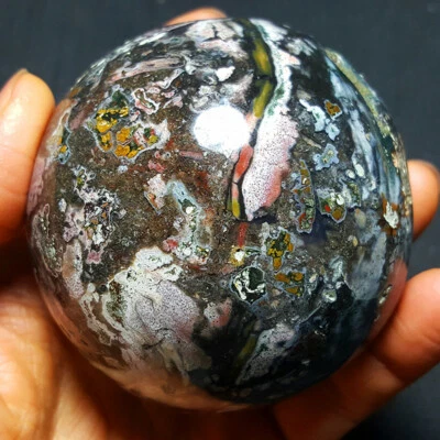 549.8G Natural Colorful RARE Polished Ocean Jasper Crystal Sphere Ball 1994A+