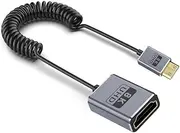 Coaxial 8K 2.1 Version Miniature to A Female HDTV Cable Adapter Cord Thin 2.5mm Video & Sound Transmission