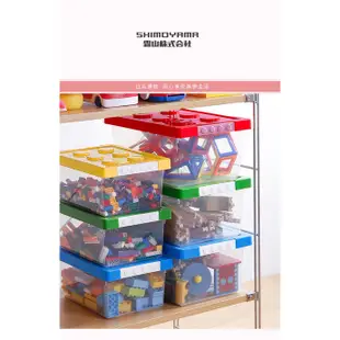 【日本霜山】樂高可疊式積木玩具收納盒-20L-3入-5色可選