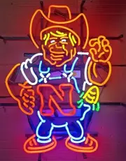 Nebraska Herbie 24"x20" Neon Sign Lamp Real Glass Gift Show Beer Bar Wall Decor