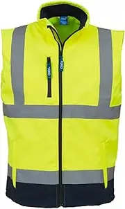 Yoko Mens Hi Vis Softshell Bodywarmer/Workwear (Pack of 2) (UK Size: M) (Hi-Vis Yellow/Navy)