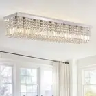 WECHAET Modern Crystal Chandeliers for Dining Room Light Fixture 10-Light Cei...
