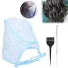 Hair Highlights Cap Set Reusable Highlight Cap with Hair Dyeing Brushes Hook