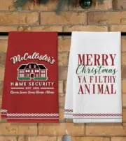 2 Home Alone Dish Towels Cheroloven White Elephant Stocking Stuffer Christmas