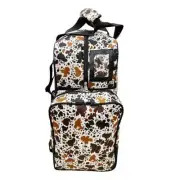 New! Showman COW PRINT EQUESTRIAN BAG w/ Two compartments Side pocket Straps +