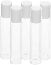Baluue 5pcs Essential Oil Roller Bottle Set 20ml Glass Refillable Bottles Locking Cap for Aromatherapy Easy to Fill