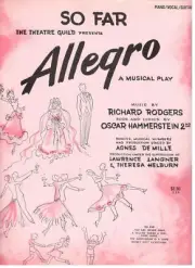RODGERS/HAMMERSTEIN "SO FAR" SHEET MUSIC-PIANO/VOCAL/GUITAR-1947-RARE-BRAND NEW!
