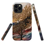 For iPhone 12 Pro Max Tough Protective Cover, Mysterious Golden Tree