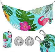 Summer Flamingos Palm Leaf Blue 330lb Capacity Hammocks with Portabl Carry Bag Hanging Hammock for Camping & Hiking Essential soporte para hamacas para adultos