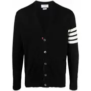 [Thom Browne] Thom Browne Intarsia-knit 4-Bar Stripe Cardigan III NUMERIC BLACK