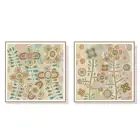 Wall Art 60cmx60cm Lovely Pattern II 2 Sets Wood Frame Canvas