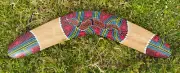 ABORIGINAL HAND PAINTED BOOMERANGS - SNAKE