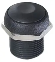 Apem PUSH BUTTON SWITCH 200mA Momentary SPST, Solder Terminal, Dome Shape BLACK