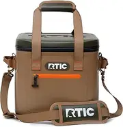 [RTIC] Soft Cooler 12 Can, Insulated Bag Portable Ice Chest Box for Lunch, Beach, Drink, Beverage, Travel, Camping, Picnic, Car, Trips, Floating Cooler Leak-Proof with Zipper, Tan