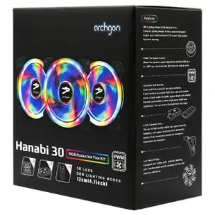 【Archgon亞齊慷】RGBCF26 Hanabi 60 PWM RGB(電競風扇組-6入)