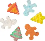 6-Piece Christmas Bath Gingerbread Man Bubble Bath Salt Set for Relaxation Skincare