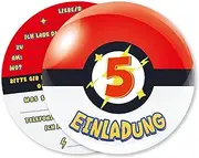 Vielucks 15 x Fang Ball Invitation Cards - Original, Invitation Cards for Children's Birthday Girls and Boys, 5th Birthday Invitations, Party Decoration, Invitation for School (5 Years Old)
