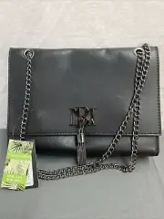 Badgley Mischka Metal Fringe Tassel Black Crossbody Bag MSRP $129