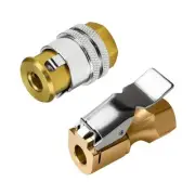 Lock-on Brass Tire Air Chuck and Nozzle Set Quick Connect for Tire Inflation