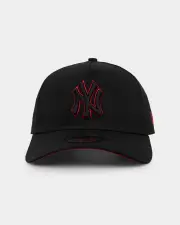 [New Era] New Era New York Yankees 9forty A-frame Snapback Black/scarlet - Size ONE ONE Black/Scarlet