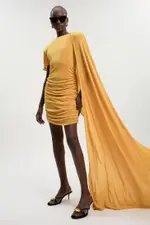 Premium Slinky Crepe Scarf Detail Mini Dress