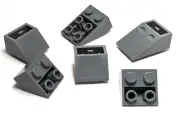 Lego - Lot of 6 - Dark Grey Gray, Slope Inverted 45° 2 x 2, 33° 3 x 2