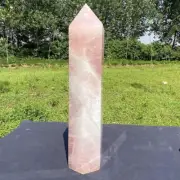 6.8kg Natural Rose Quartz Obelisk Point Quartz Crystal Wand Reiki Tower Decor