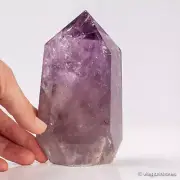 767g135mm Amethyst Crystal Natural Quartz Point Wand Healing Obelisk Tower